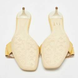 Pre Owned Louis Vuitton Yellow Patent Leather Slide Sandals Size 41