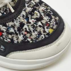 Pre Owned Louis Vuitton Black Tweed and Leather Archlight Sneakers Size 38