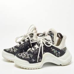 Pre Owned Louis Vuitton Black Tweed and Leather Archlight Sneakers Size 38