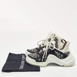 Pre Owned Louis Vuitton Black Tweed and Leather Archlight Sneakers Size 38