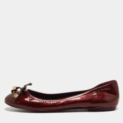 Louis Vuitton, sling peep toes, signal red patent leathe…