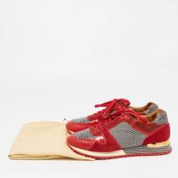 Louis Vuitton Red Suede and Calf Hair  Run Away Sneakers Size 38.5