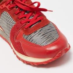Louis Vuitton Red Suede and Calf Hair  Run Away Sneakers Size 38.5