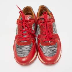 Louis Vuitton Red Suede and Calf Hair  Run Away Sneakers Size 38.5