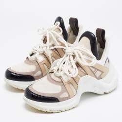 Louis Vuitton Tricolour Mesh and Leather Archlight High Top Sneakers Size 36.5
