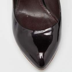 Pre Owned Louis Vuitton Burgundy Patent Leather Lock It Pumps Size 38.5