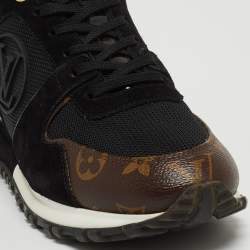 Louis Vuitton Brown/Black Monogram Coated Canvas and Leather Run Away Low Top Sneakers Size 37.5
