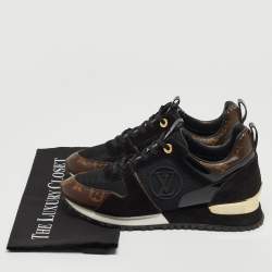 Louis Vuitton Brown/Black Monogram Coated Canvas and Leather Run Away Low Top Sneakers Size 37.5