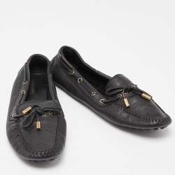 Louis Vuitton Black Leather Gloria Loafers Size 40