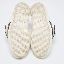 Louis Vuitton White/Brown Monogram Leather and Canvas Frontrow  Sneakers Size 36