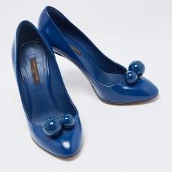 مملوكة مسبقًا Louis Vuitton Blue Leather Dice Pumps Size 37