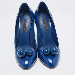 مملوكة مسبقًا Louis Vuitton Blue Leather Dice Pumps Size 37