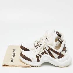 Louis Vuitton White/Brown Monogram Canvas,Mesh and Leather Archlight  Sneakers Size 40