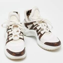 Louis Vuitton White/Brown Monogram Canvas,Mesh and Leather Archlight  Sneakers Size 40