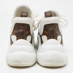 Louis Vuitton White/Brown Monogram Canvas,Mesh and Leather Archlight  Sneakers Size 40