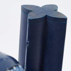 Pre Owned Louis Vuitton Navy Blue Monogram Canvas and Leather Silhouette Sandals Size 39