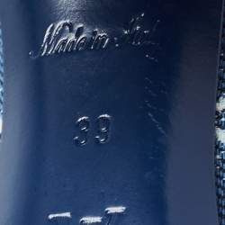 Pre Owned Louis Vuitton Navy Blue Monogram Canvas and Leather Silhouette Sandals Size 39