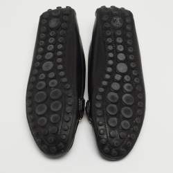 Pre Owned Louis Vuitton Black Leather Oxford Loafers Size 38.5