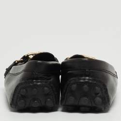Pre Owned Louis Vuitton Black Leather Oxford Loafers Size 38.5