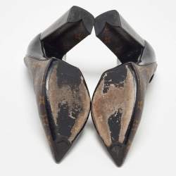 Pre Owned Louis Vuitton Brown/Black Monogram Canvas And Leather Matchake Block Heel Pumps Size 40