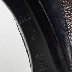 Pre Owned Louis Vuitton Brown/Black Monogram Canvas And Leather Matchake Block Heel Pumps Size 40