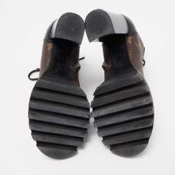 Louis Vuitton Black Leather and Monogram Canvas Star Trail Ankle Boots Size 37.5