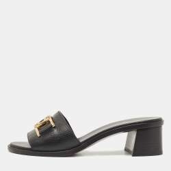 Louis Vuitton Amarante Patent Leather Lock It Flat Sandals Size 38