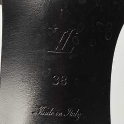 Louis Vuitton Black Leather Lock It Slide Sandals Size 38
