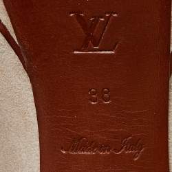 Louis Vuitton Beige Suede Eyeline Peep Toe Platform Pumps Size 38