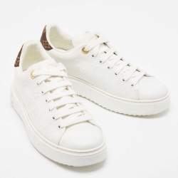 Louis Vuitton White Monogram Embossed Leather Time Out Sneakers Size 39