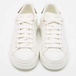 Louis Vuitton White Monogram Embossed Leather Time Out Sneakers Size 39