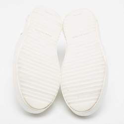 Louis Vuitton White Monogram Embossed Leather Time Out Sneakers Size 39