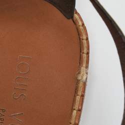 Pre Owned Louis Vuitton Brown Leather Thong Flat Sandals Size 40