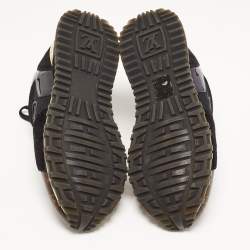 Louis Vuitton Brown/Black Suede and Monogram Canvas Run Away Sneakers Size 37.5