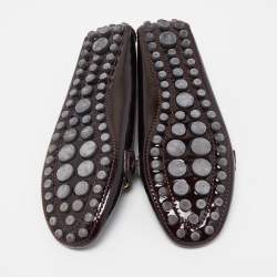 Louis Vuitton Burgundy Patent Oxford Ballet Flats Size 39