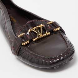 Louis Vuitton Burgundy Patent Oxford Ballet Flats Size 39