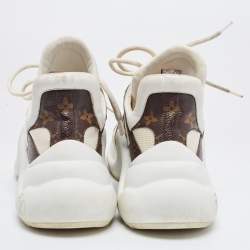 Louis Vuitton White/Brown Canvas and Mesh Archlight Sneakers Size 40