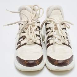 Louis Vuitton White/Brown Canvas and Mesh Archlight Sneakers Size 40