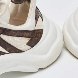Louis Vuitton White/Brown Canvas and Mesh Archlight Sneakers Size 40