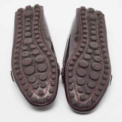Pre Owned Louis Vuitton Burgundy Patent Oxford Loafers Size 37