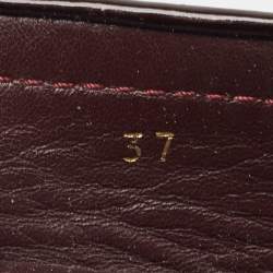 Pre Owned Louis Vuitton Burgundy Patent Oxford Loafers Size 37