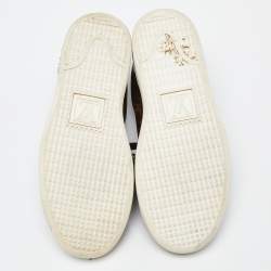 Louis Vuitton Brown/Black Monogram Canvas and Patent Leather Frontrow Sneakers Size 36
