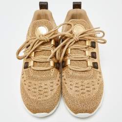 Louis Vuitton Gold Lurex Fabric and Leather Aftergame Sneakers Size 40