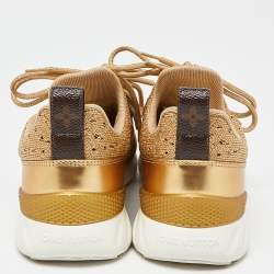 Louis Vuitton Gold Lurex Fabric and Leather Aftergame Sneakers Size 40