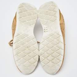 Louis Vuitton Gold Lurex Fabric and Leather Aftergame Sneakers Size 40