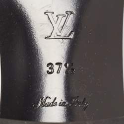 Pre Owned Louis Vuitton Brown Monogram Canvas Lock It Slide Sandals Size 37.5