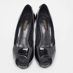 Pre Owned Louis Vuitton Black Patent Leather Oh Really! Peep Toe Pumps Size 37