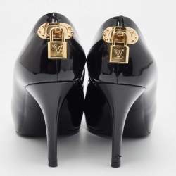Pre Owned Louis Vuitton Black Patent Leather Oh Really! Peep Toe Pumps Size 37