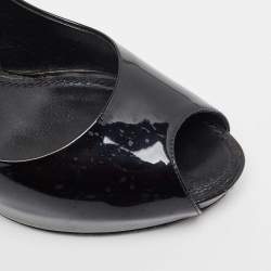 Pre Owned Louis Vuitton Black Patent Leather Oh Really! Peep Toe Pumps Size 37