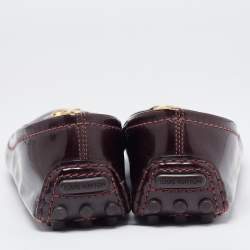 Pre Owned Louis Vuitton Burgundy Patent Leather Oxford Ballet Flats Size 39